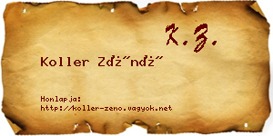 Koller Zénó névjegykártya